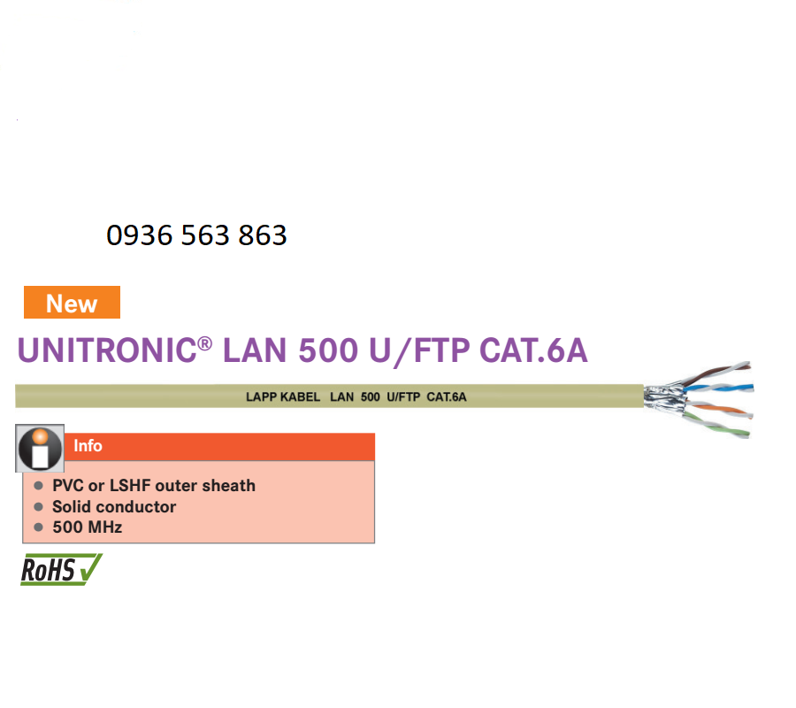 Cáp Mạng LAPP KABEL UNITRONIC  LAN 500 U/FTP CAT.6A 